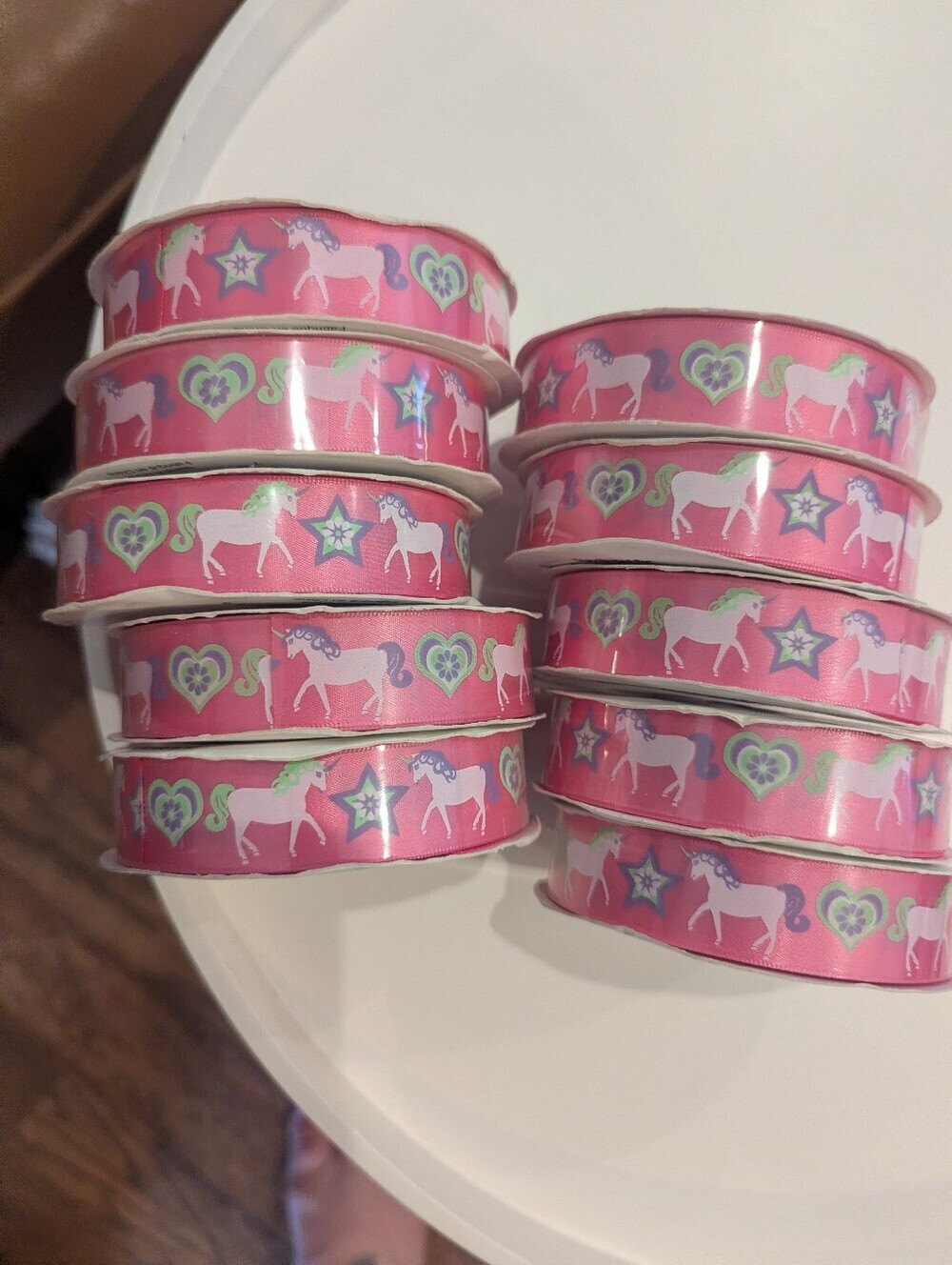 Unicorn Ribbon Rolls 6 Craft Ribbon, Gift Wrap Ribbon Floral Design Gift baskets